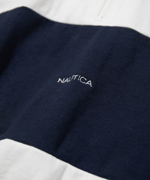 セール】NAUTICA/ノーティカ Panel Border Half Zip Tee/パネル