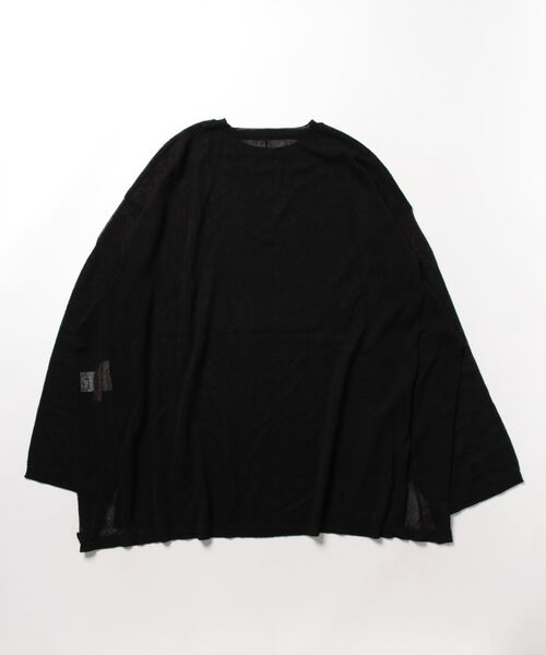 Q（キュー）の「シアーオーバーニット（ニット/セーター・レディース・ラベンダー/ブラック/グレイッシュベージュ・MEDIUM）」の6枚目の写真