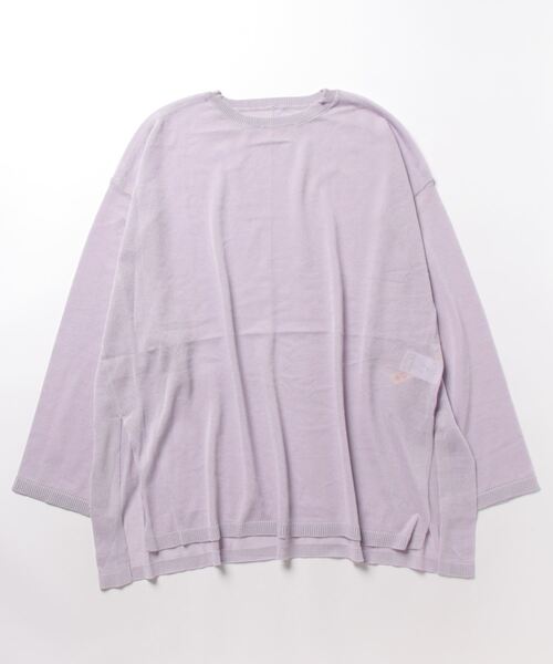 Q（キュー）の「シアーオーバーニット（ニット/セーター・レディース・ラベンダー/ブラック/グレイッシュベージュ・MEDIUM）」の5枚目の写真