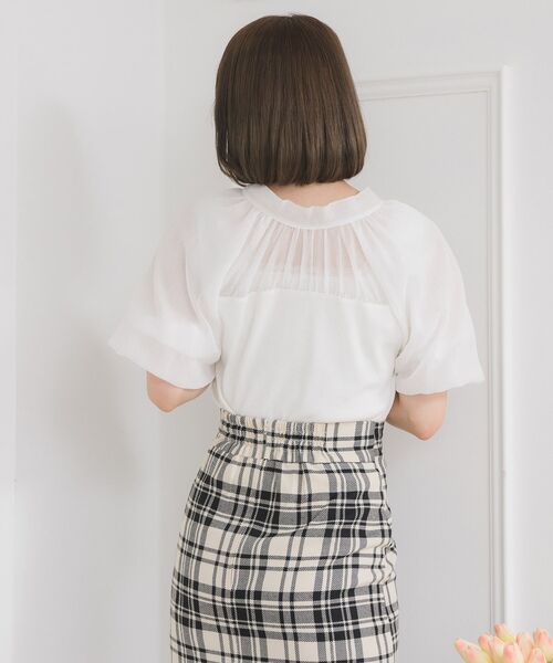 ems excite（エムズエキサイト）の「2WAYシフォン切替CT（Tシャツ/カットソー・レディース・ブルー/ブラック/オフホワイト・FREE）」の10枚目の写真
