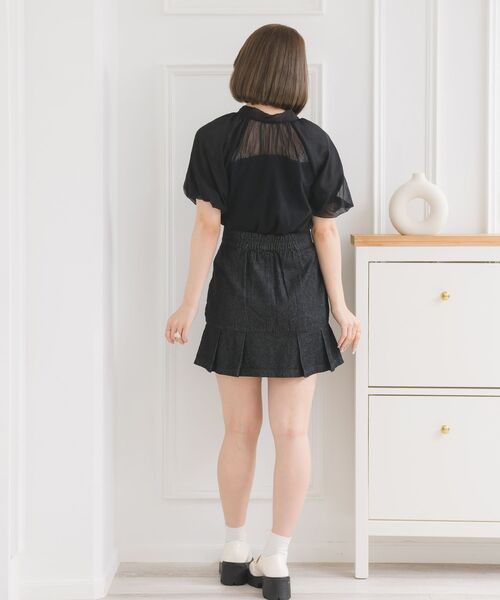 ems excite（エムズエキサイト）の「2WAYシフォン切替CT（Tシャツ/カットソー・レディース・ブルー/ブラック/オフホワイト・FREE）」の14枚目の写真