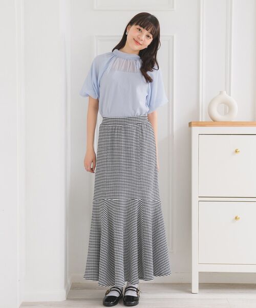 ems excite（エムズエキサイト）の「2WAYシフォン切替CT（Tシャツ/カットソー・レディース・ブルー/ブラック/オフホワイト・FREE）」の22枚目の写真