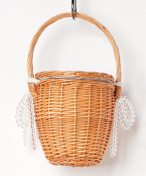 Casselini（キャセリーニ）の「【CASSELINI/キャセリーニ】ビーズリボンかごバッグ（かごバッグ・レディース・ブラウン/ベージュ・FREE）」の6枚目の写真