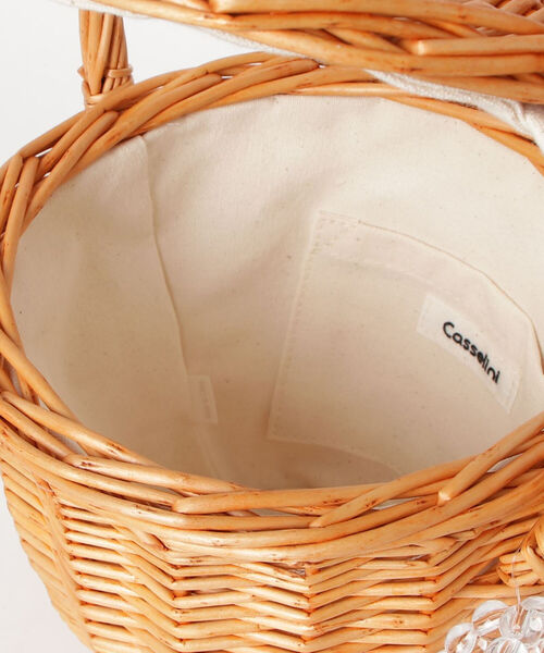 Casselini（キャセリーニ）の「【CASSELINI/キャセリーニ】ビーズリボンかごバッグ（かごバッグ・レディース・ブラウン/ベージュ・FREE）」の9枚目の写真
