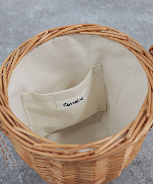 Casselini（キャセリーニ）の「【CASSELINI/キャセリーニ】ビーズリボンかごバッグ（かごバッグ・レディース・ブラウン/ベージュ・FREE）」の10枚目の写真
