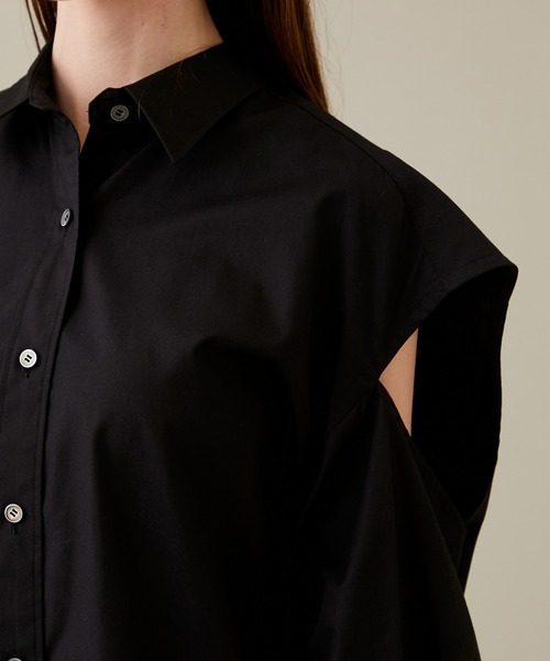 JOHN LAWRENCE SULLIVAN（ジョンローレンスサリバン）の「【JOHN LAWRENCE SULLIVAN/ジョンローレンスサリバン】ブロードクロスハンギングスリーブシャツ（シャツ/ブラウス・レディース・ホワイト/ブラック・SMALL）」の18枚目の写真