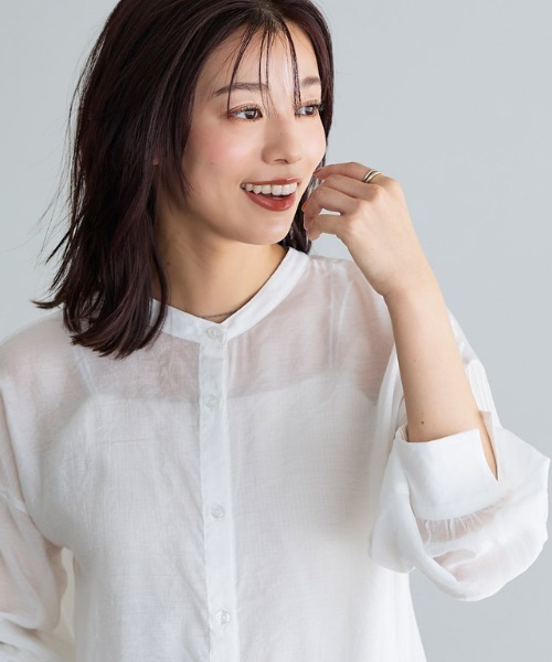 Pierrot(ピエロ)の「2wayシアーブラウス(シャツ/ブラウス・レディース・ブラック/オフホワイト/イエロー系・M/L)」の8枚目の写真
