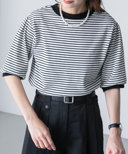 BONLECILL(ボンルシール)の「【2点セット】マルチウェイ パールボタン配色アンサンブル カーディガン&キャミソール セット(アンサンブル・レディース・ネイビー/レッド/オフホワイト/ホワイト×ブラック/ブラック・FREE)」の11枚目の写真