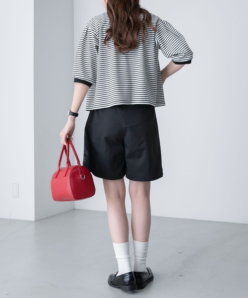 BONLECILL(ボンルシール)の「【2点セット】マルチウェイ パールボタン配色アンサンブル カーディガン&キャミソール セット(アンサンブル・レディース・ネイビー/レッド/オフホワイト/ホワイト×ブラック/ブラック・FREE)」の9枚目の写真