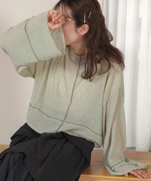 Bab(バブ)の「2WAYカーディガントップス(カーディガン/ボレロ・レディース・アイボリー/ピンク/グリーン・M)」の22枚目の写真
