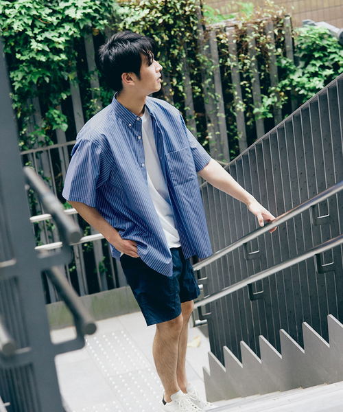 417 EDIFICE(フォーワンセブンエディフィス)の「【Essential / エッセンシャル】ボタンダウンストライプシャツ S/S(シャツ/ブラウス・メンズ・その他9/マルチ/その他2/その他10/ブルー/スカイブルー/サックスブルー・LARGE/MEDIUM/SMALL)」の8枚目の写真