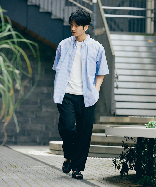 417 EDIFICE(フォーワンセブンエディフィス)の「【Essential / エッセンシャル】ボタンダウンストライプシャツ S/S(シャツ/ブラウス・メンズ・その他9/マルチ/その他2/その他10/ブルー/スカイブルー/サックスブルー・LARGE/MEDIUM/SMALL)」の11枚目の写真