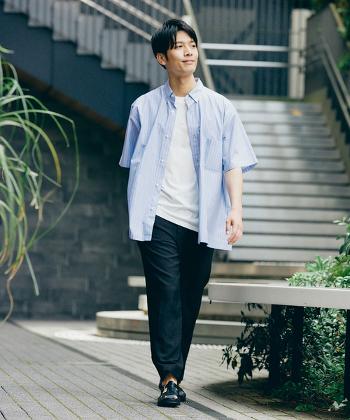 417 EDIFICE(フォーワンセブンエディフィス)の「【Essential / エッセンシャル】ボタンダウンストライプシャツ S/S(シャツ/ブラウス・メンズ・その他9/マルチ/その他2/その他10/ブルー/スカイブルー/サックスブルー・LARGE/MEDIUM/SMALL)」の12枚目の写真