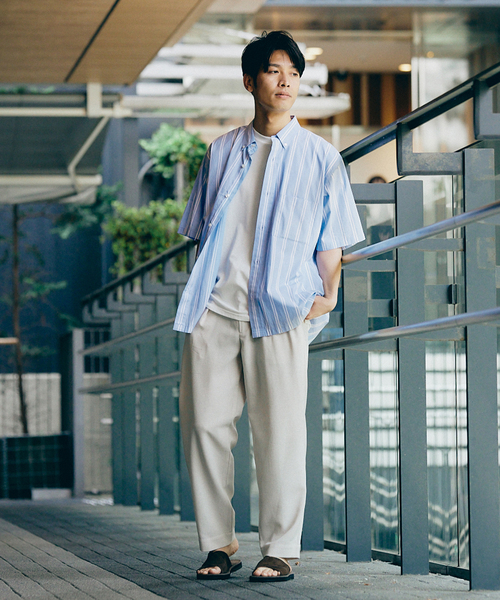417 EDIFICE(フォーワンセブンエディフィス)の「【Essential / エッセンシャル】ボタンダウンストライプシャツ S/S(シャツ/ブラウス・メンズ・その他9/マルチ/その他2/その他10/ブルー/スカイブルー/サックスブルー・LARGE/MEDIUM/SMALL)」の14枚目の写真