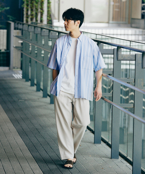 417 EDIFICE(フォーワンセブンエディフィス)の「【Essential / エッセンシャル】ボタンダウンストライプシャツ S/S(シャツ/ブラウス・メンズ・その他9/マルチ/その他2/その他10/ブルー/スカイブルー/サックスブルー・LARGE/MEDIUM/SMALL)」の15枚目の写真