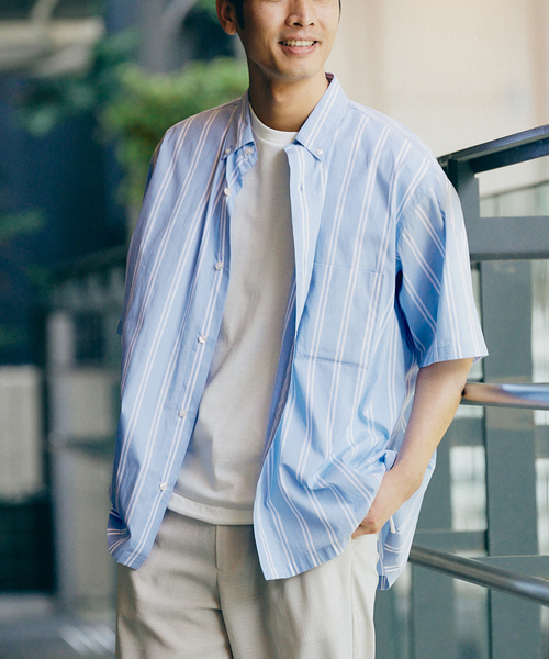 417 EDIFICE(フォーワンセブンエディフィス)の「【Essential / エッセンシャル】ボタンダウンストライプシャツ S/S(シャツ/ブラウス・メンズ・その他9/マルチ/その他2/その他10/ブルー/スカイブルー/サックスブルー・LARGE/MEDIUM/SMALL)」の16枚目の写真