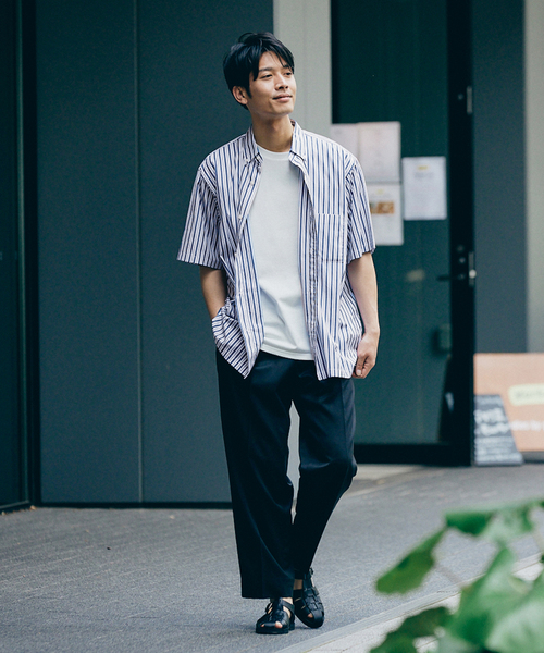 417 EDIFICE(フォーワンセブンエディフィス)の「【Essential / エッセンシャル】ボタンダウンストライプシャツ S/S(シャツ/ブラウス・メンズ・その他9/マルチ/その他2/その他10/ブルー/スカイブルー/サックスブルー・LARGE/MEDIUM/SMALL)」の19枚目の写真