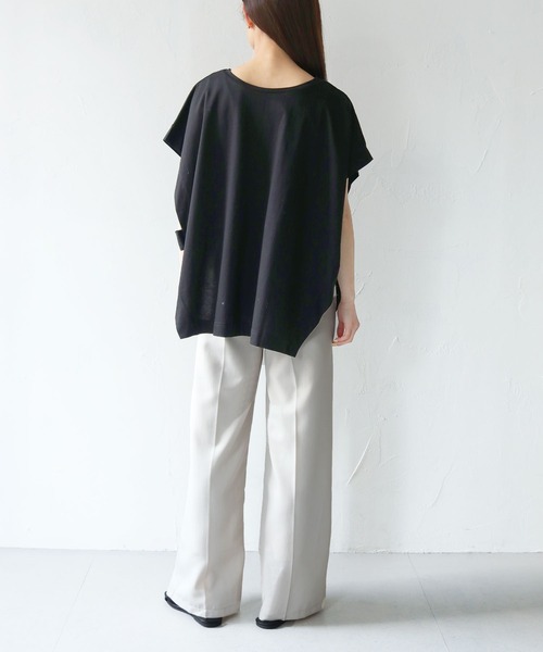 vingtrois（バントロア）の「【Vingtrois】ドライタッチコットンカットベスト（Tシャツ/カットソー・レディース・ブラック/グレイッシュベージュ/オフホワイト・M）」の9枚目の写真