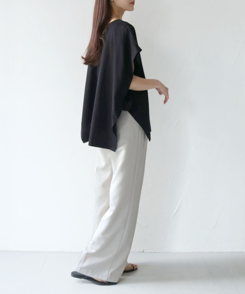 vingtrois（バントロア）の「【Vingtrois】ドライタッチコットンカットベスト（Tシャツ/カットソー・レディース・ブラック/グレイッシュベージュ/オフホワイト・M）」の12枚目の写真