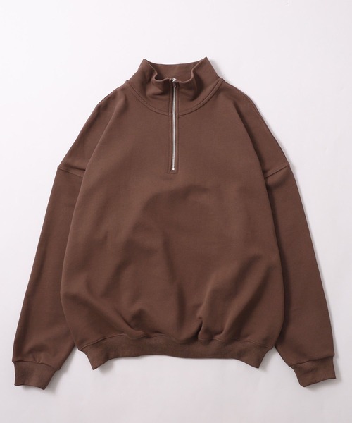 meltum(メルタム)の「【meltum/メルタム】HALF ZIP SWEAT - ハーフジップスウェット(スウェット・メンズ・ブラック/オートミール/クリーム/ブラウン/グレー・FREE)」の12枚目の写真