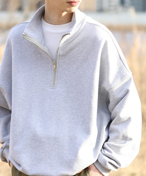 meltum(メルタム)の「【meltum/メルタム】HALF ZIP SWEAT - ハーフジップスウェット(スウェット・メンズ・ブラック/オートミール/クリーム/ブラウン/グレー・FREE)」の15枚目の写真