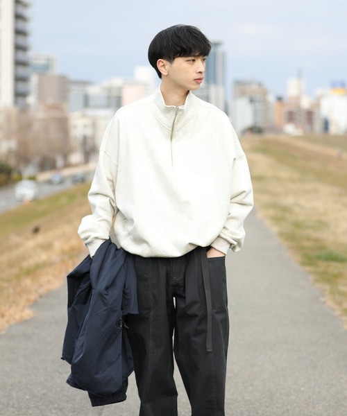 meltum(メルタム)の「【meltum/メルタム】HALF ZIP SWEAT - ハーフジップスウェット(スウェット・メンズ・ブラック/オートミール/クリーム/ブラウン/グレー・FREE)」の21枚目の写真