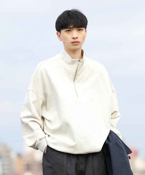 meltum(メルタム)の「【meltum/メルタム】HALF ZIP SWEAT - ハーフジップスウェット(スウェット・メンズ・ブラック/オートミール/クリーム/ブラウン/グレー・FREE)」の22枚目の写真