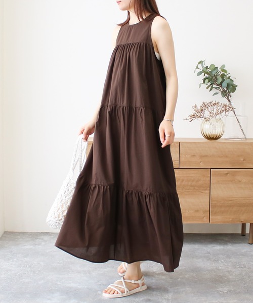 Social GIRL(ソーシャルガール)の「アメリカンスリーブティアードワンピース(ワンピース・レディース・ブラック/ブルー/ブラウン/オフホワイト/イエロー・M)」の11枚目の写真