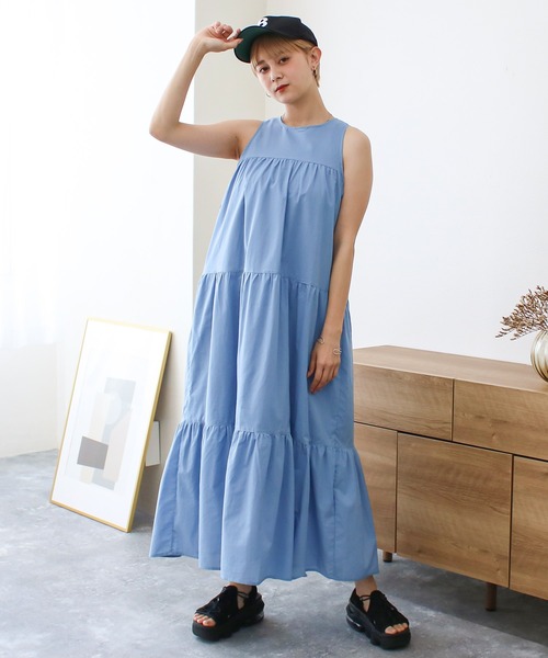 Social GIRL(ソーシャルガール)の「アメリカンスリーブティアードワンピース(ワンピース・レディース・ブラック/ブルー/ブラウン/オフホワイト/イエロー・M)」の8枚目の写真