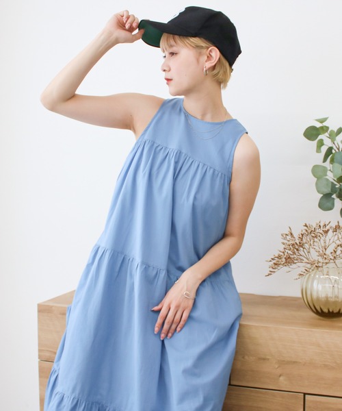 Social GIRL(ソーシャルガール)の「アメリカンスリーブティアードワンピース(ワンピース・レディース・ブラック/ブルー/ブラウン/オフホワイト/イエロー・M)」の12枚目の写真