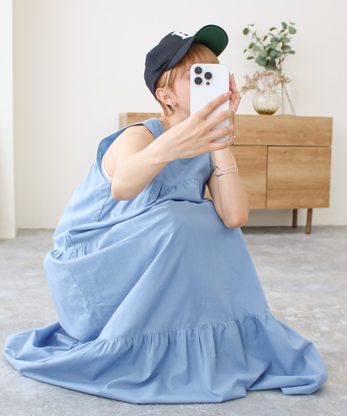 Social GIRL(ソーシャルガール)の「アメリカンスリーブティアードワンピース(ワンピース・レディース・ブラック/ブルー/ブラウン/オフホワイト/イエロー・M)」の16枚目の写真