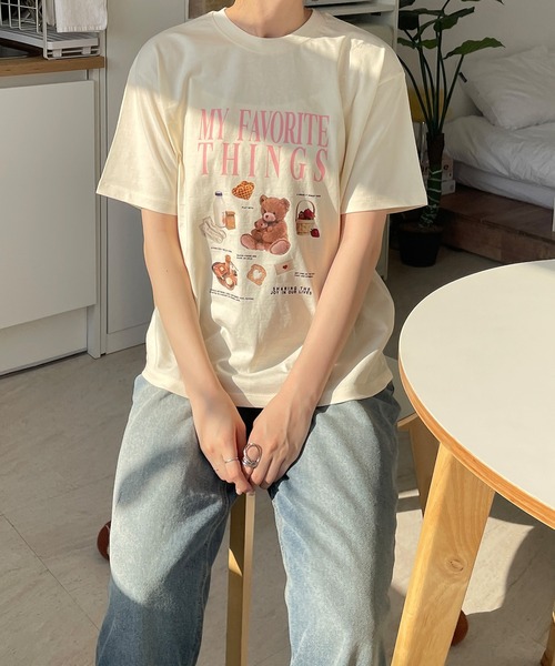 LE MORE（リモア）の「My Favorite Things プリントTシャツ（Tシャツ/カットソー・レディース・ホワイト/クリーム・FREE）」の4枚目の写真