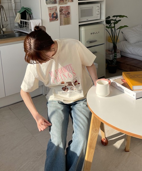 LE MORE（リモア）の「My Favorite Things プリントTシャツ（Tシャツ/カットソー・レディース・ホワイト/クリーム・FREE）」の5枚目の写真