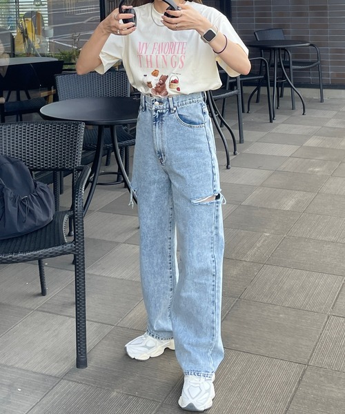 LE MORE（リモア）の「My Favorite Things プリントTシャツ（Tシャツ/カットソー・レディース・ホワイト/クリーム・FREE）」の6枚目の写真