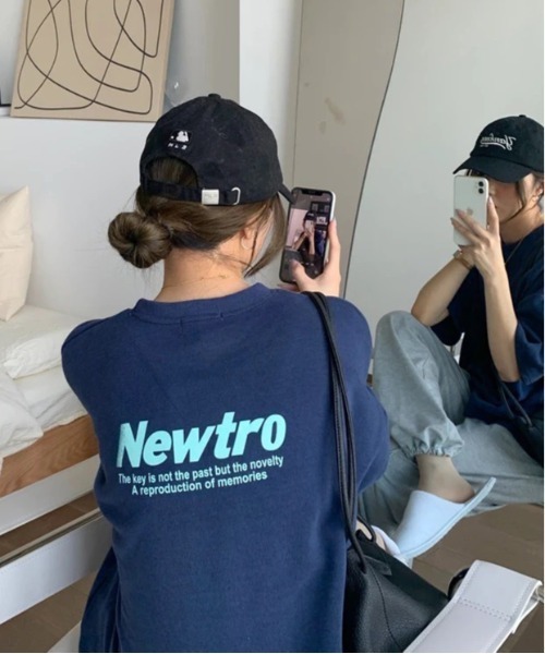 BARELY BLUE（ベアリーブルー）の「【 BARELY BLUE / ベアリーブルー 】 ビッグシルエット Newtro ロゴ Tシャツ（Tシャツ/カットソー・レディース・オフホワイト/ピンク/ネイビー・FREE）」の12枚目の写真