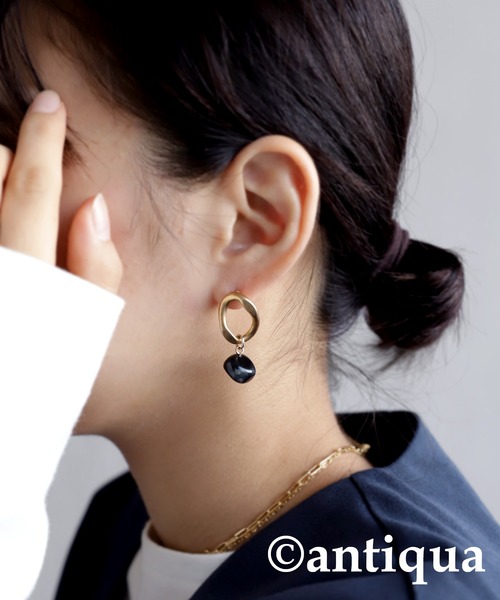 antiqua（アンティカ）の「ストーンモチーフピアス（ピアス（両耳用）・レディース・シルバー/ゴールド・FREE）」の7枚目の写真