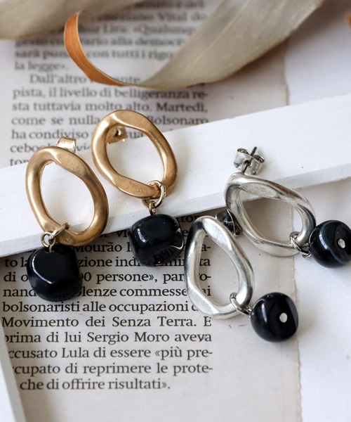 antiqua（アンティカ）の「ストーンモチーフピアス（ピアス（両耳用）・レディース・シルバー/ゴールド・FREE）」の13枚目の写真