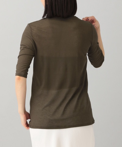 e/rm（イーアールエム）の「【e/rm】シアークルーネックTシャツ_5分袖（Tシャツ/カットソー・レディース・オフホワイト/ライトブラウン/ライトグレー・FREE）」の19枚目の写真