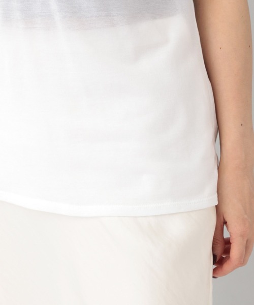 e/rm（イーアールエム）の「【e/rm】シアークルーネックTシャツ_5分袖（Tシャツ/カットソー・レディース・オフホワイト/ライトブラウン/ライトグレー・FREE）」の17枚目の写真