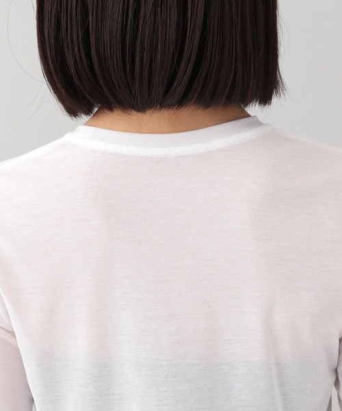 e/rm（イーアールエム）の「【e/rm】シアークルーネックTシャツ_5分袖（Tシャツ/カットソー・レディース・オフホワイト/ライトブラウン/ライトグレー・FREE）」の15枚目の写真