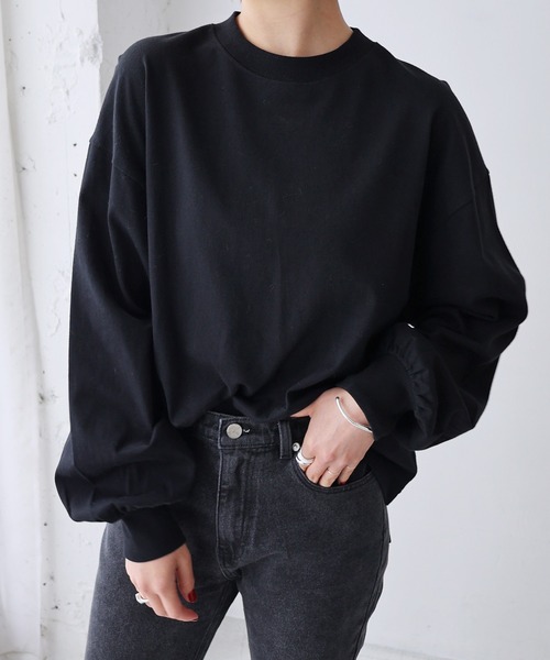 evernavy（エバーネイビー）の「ボリュームスリーブ長袖Tシャツ（Tシャツ/カットソー・レディース・ホワイト/ネイビー/ブラック・M）」の3枚目の写真