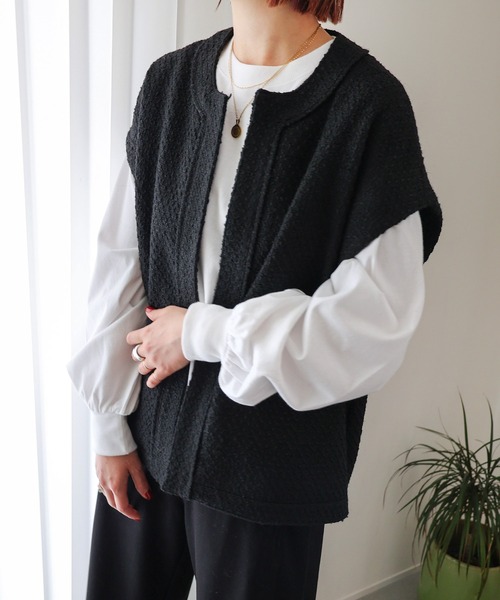 evernavy（エバーネイビー）の「ボリュームスリーブ長袖Tシャツ（Tシャツ/カットソー・レディース・ホワイト/ネイビー/ブラック・M）」の16枚目の写真