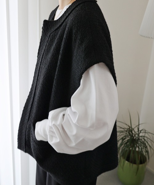 evernavy（エバーネイビー）の「ボリュームスリーブ長袖Tシャツ（Tシャツ/カットソー・レディース・ホワイト/ネイビー/ブラック・M）」の17枚目の写真