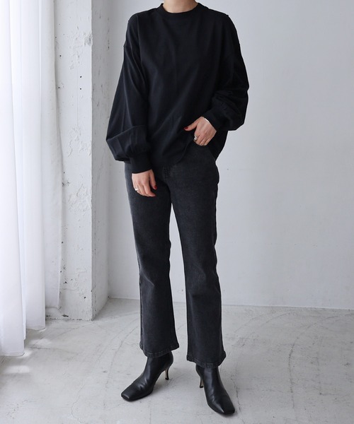 evernavy（エバーネイビー）の「ボリュームスリーブ長袖Tシャツ（Tシャツ/カットソー・レディース・ホワイト/ネイビー/ブラック・M）」の21枚目の写真