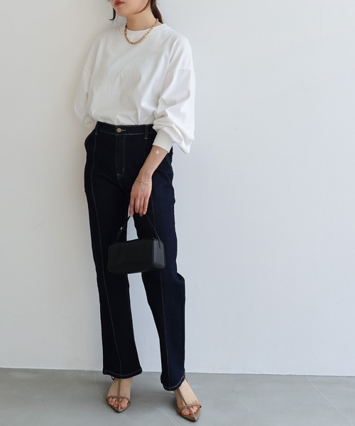 evernavy（エバーネイビー）の「ボリュームスリーブ長袖Tシャツ（Tシャツ/カットソー・レディース・ホワイト/ネイビー/ブラック・M）」の5枚目の写真