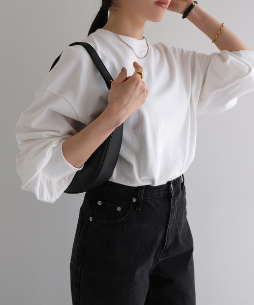 evernavy（エバーネイビー）の「ボリュームスリーブ長袖Tシャツ（Tシャツ/カットソー・レディース・ホワイト/ネイビー/ブラック・M）」の9枚目の写真