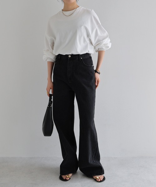 evernavy（エバーネイビー）の「ボリュームスリーブ長袖Tシャツ（Tシャツ/カットソー・レディース・ホワイト/ネイビー/ブラック・M）」の10枚目の写真