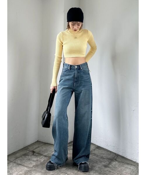 EMODA(エモダ)の「ハイネッククロップニット(ニット/セーター・レディース・ホワイト/ブラック/イエロー/その他/その他1/ブルー・FREE)」の17枚目の写真