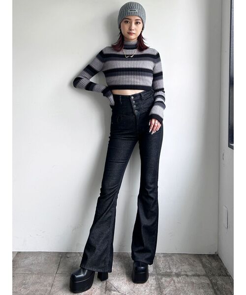 EMODA(エモダ)の「ハイネッククロップニット(ニット/セーター・レディース・ホワイト/ブラック/イエロー/その他/その他1/ブルー・FREE)」の20枚目の写真