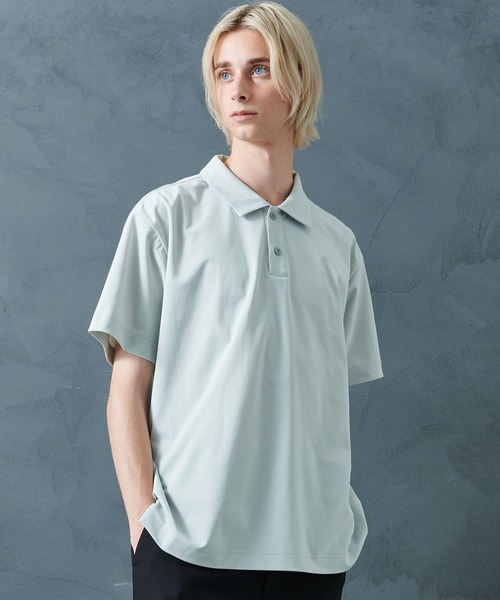 STUDIOUS(ステュディオス)の「【A+TOKYO/エープラストウキョウ】ATHLETEハーフスリーブポロシャツ(ポロシャツ・メンズ・ブラック/ライトグレー・1/2)」の2枚目の写真